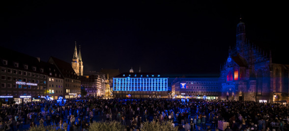 Die Blaue Nacht 2018, Mavi Gece, Nürnberg, Hauptmarkt